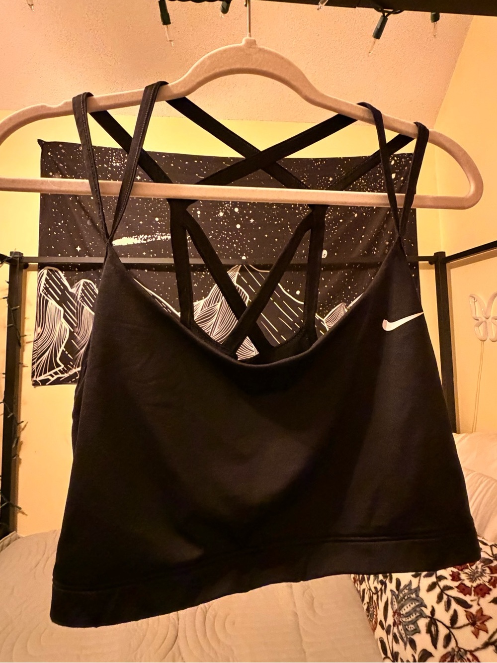 Nike Black Strappy Sports Bralette with Crisscross Back